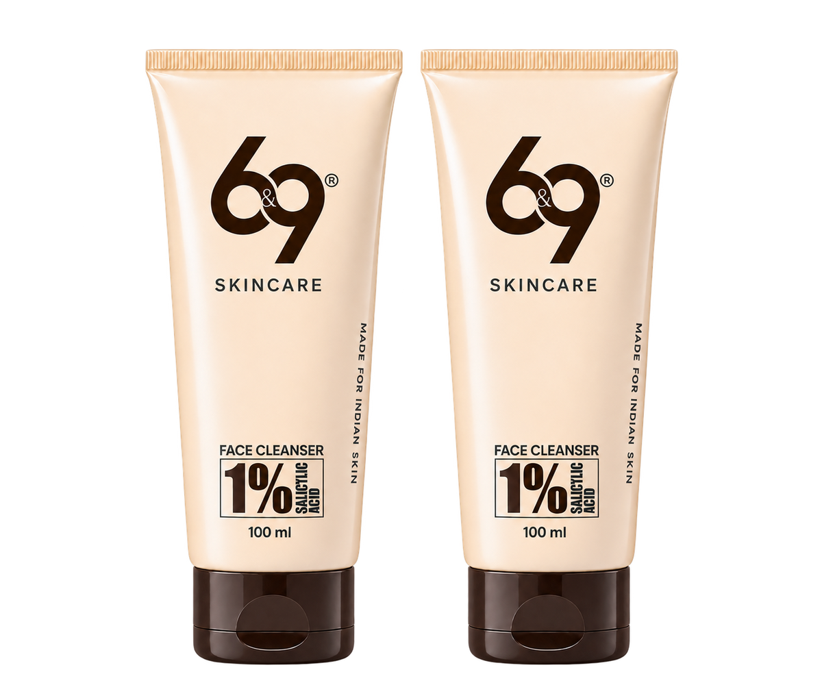 1% Salicylic Acid Face Cleanser for Oily skin | 100ml + 100ml full pack size | 6&9 Skincare