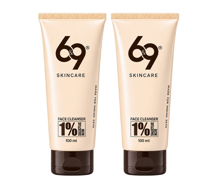 1% Salicylic Acid Face Cleanser for Oily skin | 100ml + 100ml full pack size | 6&9 Skincare